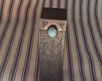 1930's Antique Art Deco Silver Lipstick Compact Italy