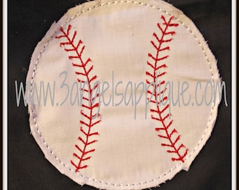 Raggy baseball or softball applique 5 sizes INSTANT DOWNLOAD