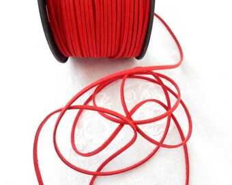 Suede 3 mm red color.