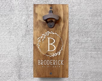 Personalized Christmas Gift, Wall Mount Bottle Opener, Wedding Gift, Groomsmen Gift, Newlywed Gift, Beer Lover Gift, Christmas Gifts GA8030
