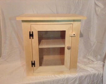 Primitive Pine Wood Counter Top Pie Safe