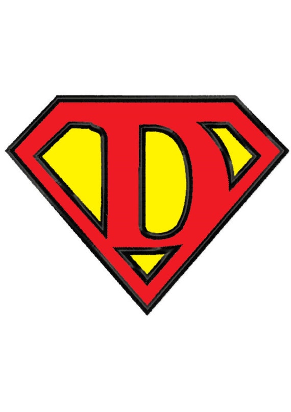 Superman Letter D...Applique Machine Embroidery DESIGN NO. 99