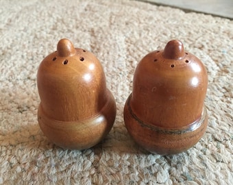 Wooden Acorn Salt and Pepper shakers