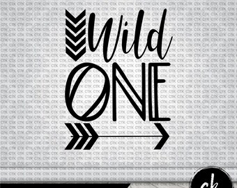 SVG Cut File, Instant Download, Cricut, Silhouette, Stencil, Decal, T-Shirt, Mug, Tumbler, Wild One, First Birthday Shirt, One Year Old,