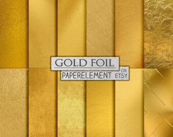 Gold Foil Digital Paper, Metallic Gold Digital Paper, Gold Paper, Gold Backgrounds, Gold Foil Paper, Gold Scrapbook Paper, Instant Download