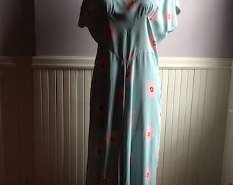 Women's Vintage Clothing / 1980's Rayon Floral Dress / Mirrika Knakk Rayon Dress