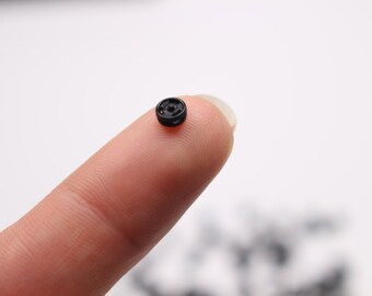 B017C Black 4MM Super Tiny Snap Fastener Doll Buttons Mini Sewing Craft Doll Clothes Making Sewing Supply FIVE PAIRS
