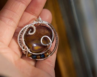 Mookaite Jasper//Wire Wrapped Jasper//Beaded Jasper