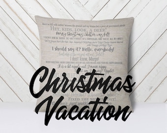 Christmas Vacation movie quote pillow 18x18inch - movie quotes - mature listing - fiber arts - home textiles - eco inks