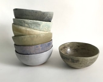 Hand-Crafted Stoneware Pottery Bowls in Two Sizes and Multiple Colors, Made to Order