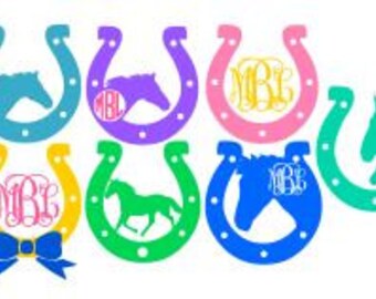 Horse Shoe Monogram, Horseshoe T Shirt Design, Monogram Svg, Horse Svg, Horse T Shirt, Horse Lovers SVG, DXF, AI, Ps and Pdf Digital Files