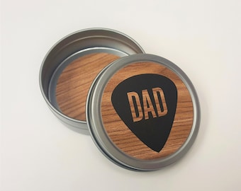 Dad Guitar Pick Tin, guitar pick holder, small gift for men, under 10 dollars, pick holder, fathers day guitar pick tin gift, free shipping