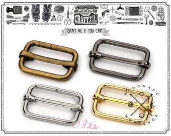10pcs 5/8" 3/4" 1" Movable Bar Slide Strap Adjuster Rectangle Strap Keeper Triglide Belt Keeper Purse Making