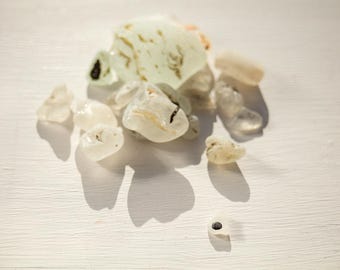 UNUSUAL BONFIRE SEAGLASS Pieces of genuine bonfire sea glass with inclusions Jewellery making cabochons Jewelry supplies Reclaimed glass