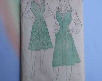 Vintage 40s Jumper with Puff Sleeve Blouse Unused Pattern 32 Bust