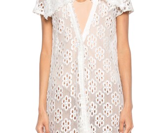 1960s Floral Lace Mini Dress Size: 4