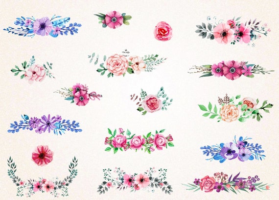 Download Watercolor Flower Arrangement Clipart/Watercolor Floral