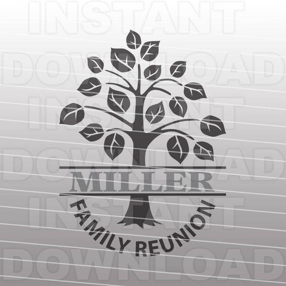 Download Family Reunion SVG FileName Monogram Family Tree SVG File