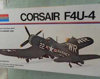 Model airplane Corsair F4U-4 Fighter Plane 1/48 scale kit Monogram Military aircraft Decals Navy & Marines Aviation Naval Carrier Plane