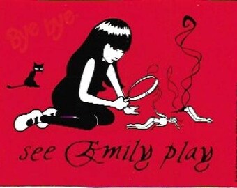 Emily the Strange Collectible Vinyl Sticker "See Emily Play", Original Emily Merchandise