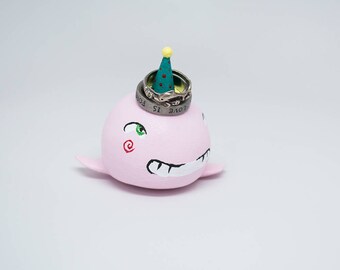 Painted 3D Printed Party Whale Ring Holder