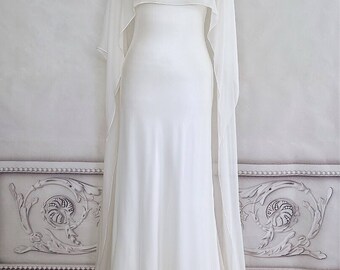 Bridal cape hand beaded silk georgette Off white bridal capelet Wedding cape Beaded cape Beaded capelet Bridal cover up Bridal train