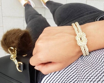 gold color infinity knot rope bracelet