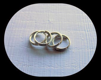 Jump rings split with 8 mm silver metal (5)