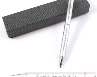 Personalised Pen, Engraved Pen - Engraved Silver Ballpoint Pen, Great Graduation, Wedding Gift, Birthday Gift, Christmas Gift (MAG1)