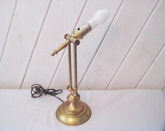 Brass reading lamp, table lamp, adjustable lamp, desk lamp