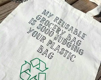 Funny reusable tote bag | bag | Reusable grocery bag | Grocery bag | Tote bag