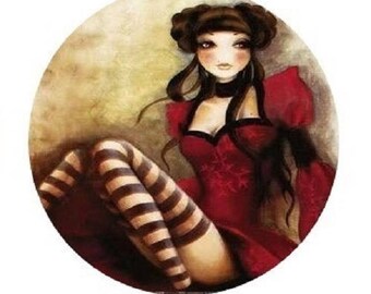 pretty cabochon mistigri, 23mm, striped socks