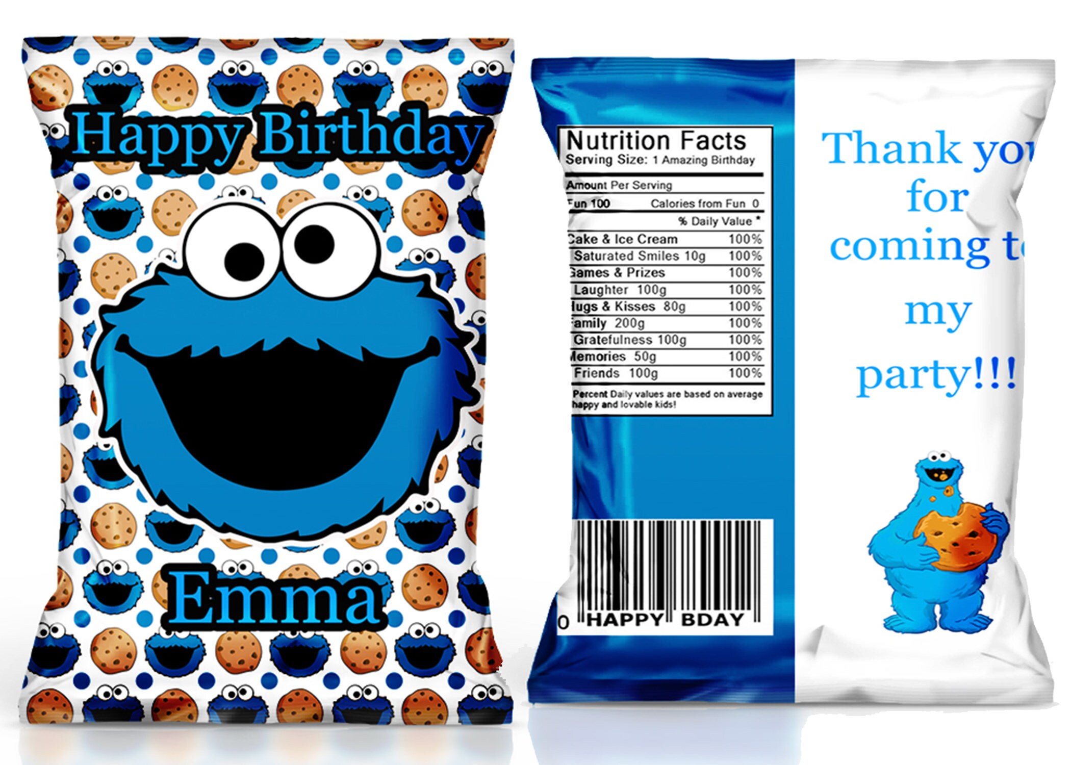 Cookie Monster Party FavorBirthday party chip