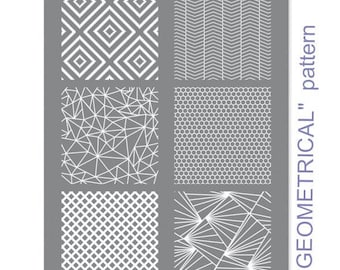 European SILK SCREEN - "6 in 1" silk screen reusable 114X153MM Geometric Pattern Imported from Europe. 6 Geometrical Patterns. G151S