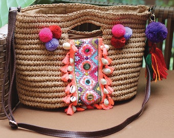 Miya's Original Bohemian Straw Bag Shoulder Bag