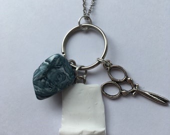 Rock Paper Scissors Long Necklace