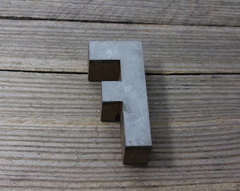 Metal and wood letter press type Letter F, metal over wood 3 inch tall letter. Stamps, letters, letter stamps, metal stamps