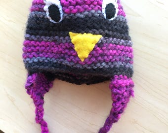 Child’s Winter Hat - Owl, with Tassels