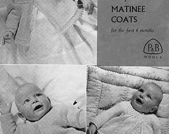 PDF 3 ply, More Beehive Baby Wool Baby Coats for the first 6 months, 3 Patterns , Patons Knitting Pattern #576