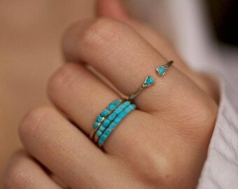 Turquoise Ring. Dainty Sleeping Beauty Turquoise Band Ring. Turquoise Band Ring. Sleeping Beauty Turquoise Ring. Small Turquoise Ring.