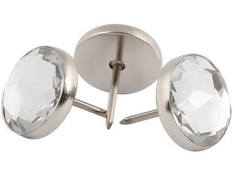 100 Decorative Crystal Upholstery Tacks 7/16" | Decorative Nails, Fabric Tacks | Decotacks