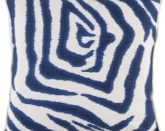 Zebra animal print in brown, indigo. or steel gray