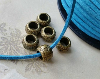 11 x 8 mm Antiqued Bronze Metal Beads/ Spacer Beads / Round Shape (.sga)