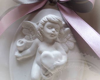 11 x 7 Angel cameo pieces 10 scented chalks cm birth christening favors