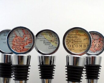 Custom Map Wine Stopper, A special place in the heart? Housewarming gift / Wedding Favor / Wine Lover Gift / Engagement Gift / Shower Gift