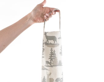 rustic deer grocery bag holder, woodland fabric, plastic bag dispenser, antlers trees, cabin decor, animal print bathroom organizer, storage