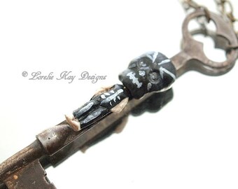 Original Frozen Charlotte Key Necklace Halloween Skeleton Key Pendant Lorelie Kay Original