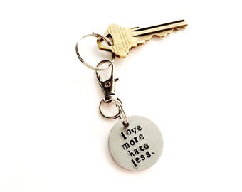 LOVE MORE // Hand Stamped Key Chain