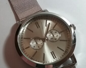 60%OFF/ FREE SHIP* Stainless mesh large face watch. #234