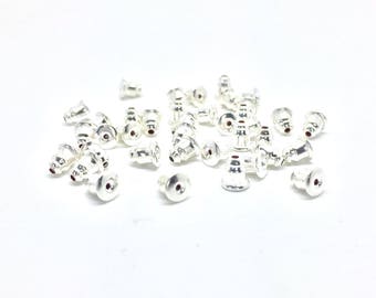 100 buttons earrings silver - 0.5 cm x 0.6 cm